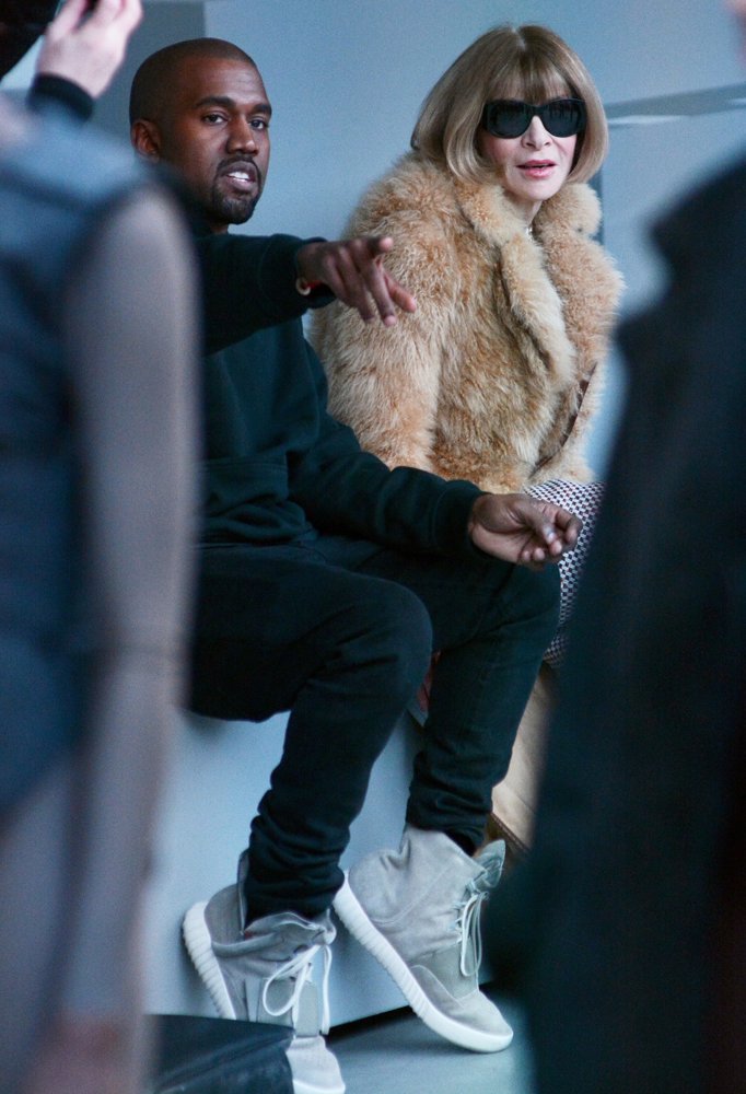Kanye West;Anna Wintour;<br>Mercedes Benz Fashion Week 2015 - Kanye West and Adidas Originals - Inside