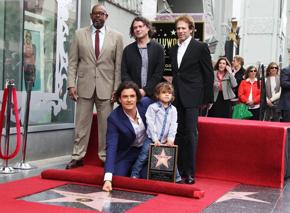Forest Whitaker;David Leveaux;Orlando Bloom;Flynn Bloom;Jerry Bruckheimer;<br>Orlando Bloom Honored with A Star on The Hollywood Walk of Fame