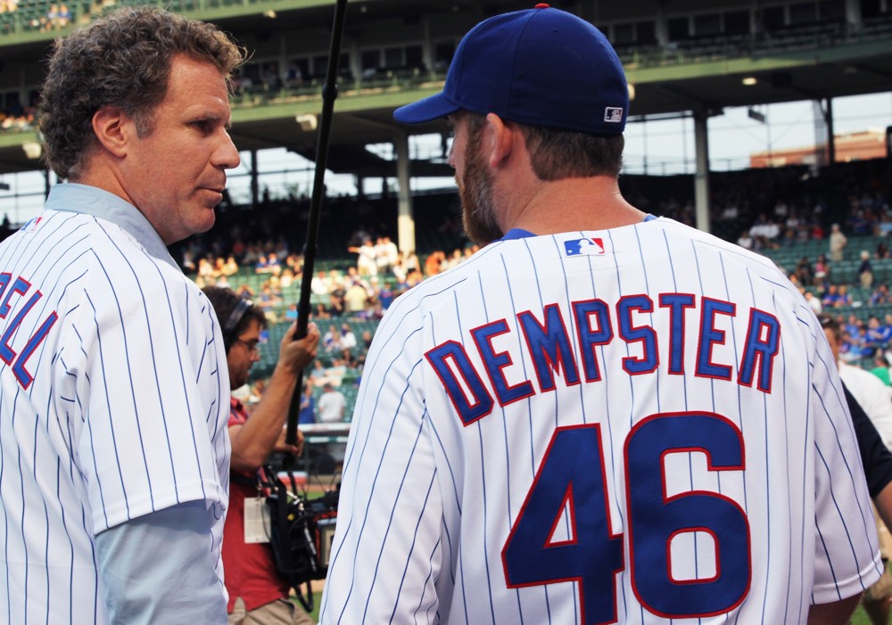 Will Ferrell;Ryan Dempster;<br>Zach Galifianakis and Will Ferrell Promote Movie The Campaign by Throwing Out A Dueling First Pitch