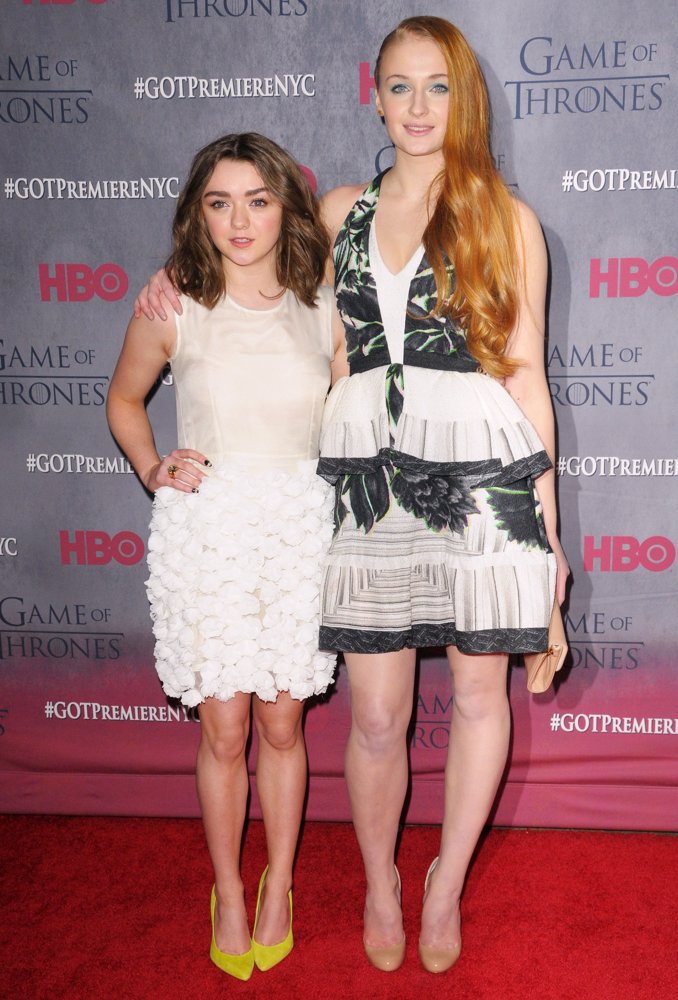 Maisie Williams;Sophie Turner;<br>New York Premiere of The Fourth Season of Game of Thrones - Red Carpet Arrivals