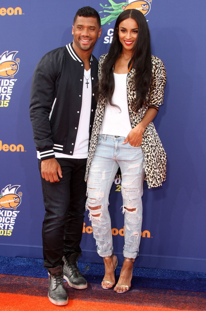 Russell Wilson;Ciara;<br>Nickelodeon Kids' Choice Sports 2015 Awards - Arrivals