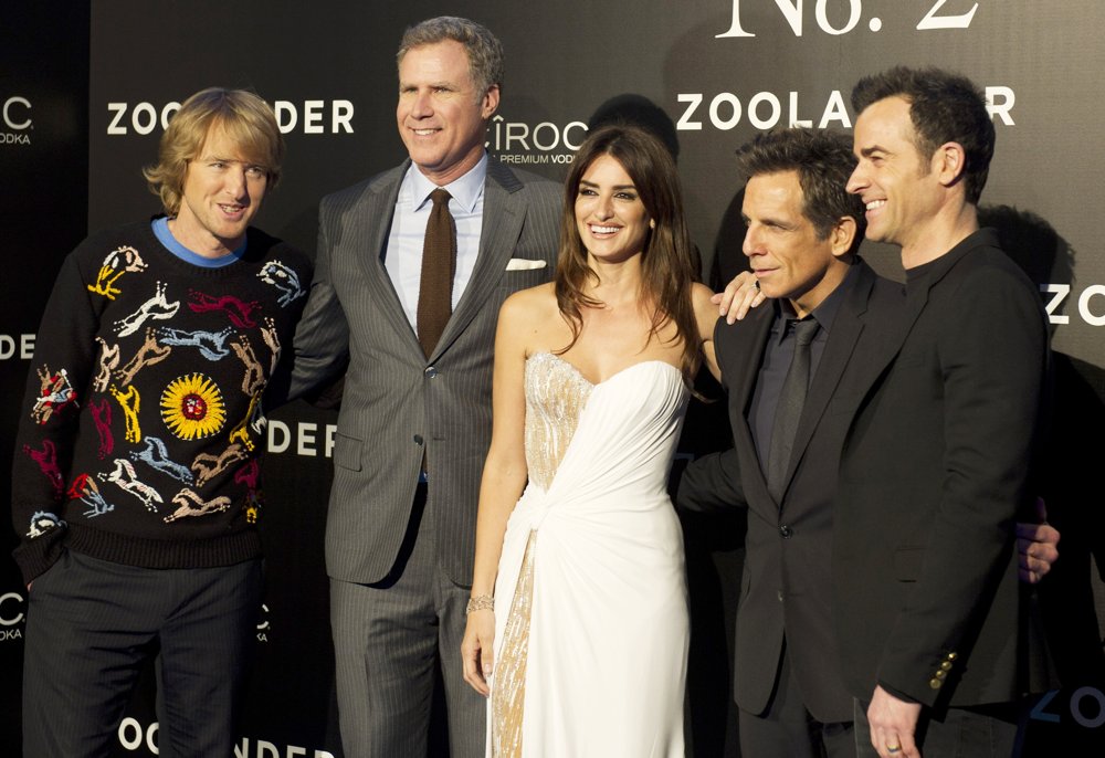 Owen Wilson;Will Ferrell;Penelope Cruz;Ben Stiller;Justin Theroux;<br>Zoolander 2 Madrid Screening - Arrivals