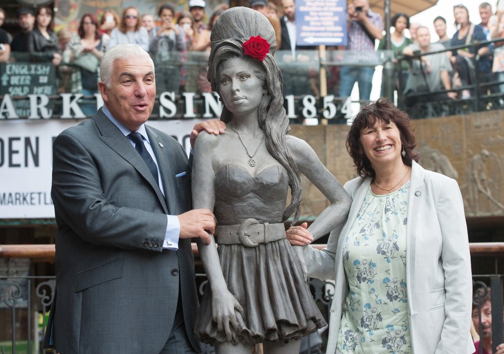 Mitch Winehouse;Amy Winehouse;Janis Winehouse;<br>Amy Winehouse Statue Unveiling