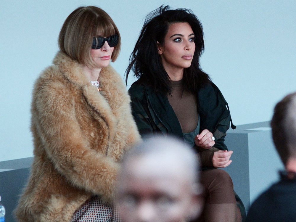 Anna Wintour;Kim Kardashian;<br>Mercedes Benz Fashion Week 2015 - Kanye West and Adidas Originals - Inside
