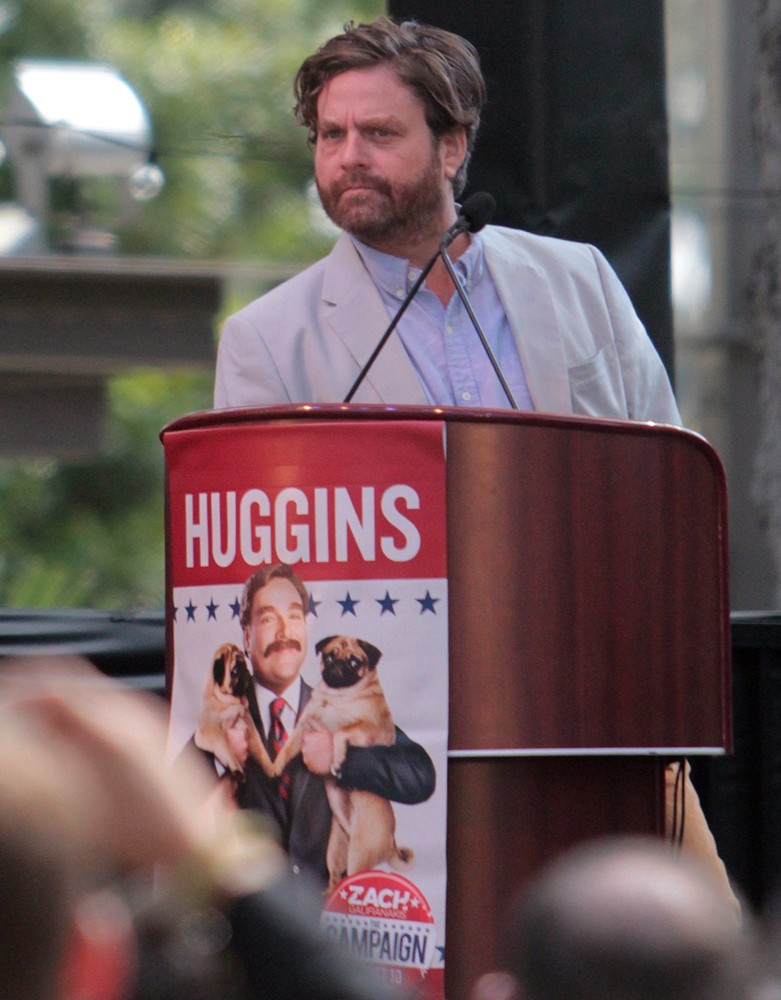 Zach Galifianakis;<br>Zach Galifianakis and Will Ferrell Promote Their Film The Campaign on Entertainment News Show Extra