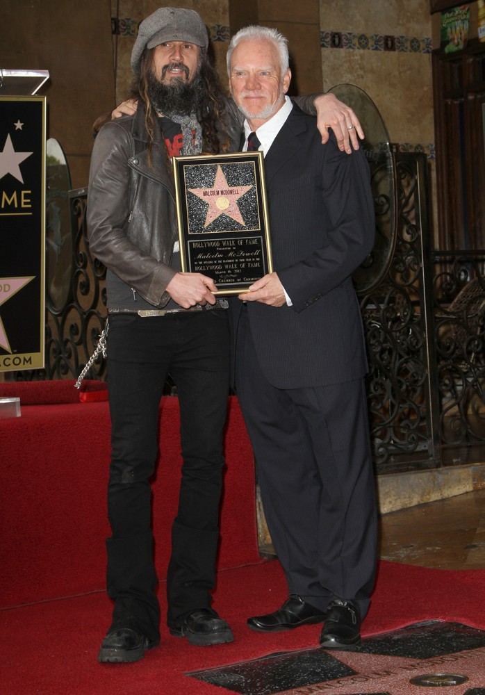 Rob Zombie;Malcolm McDowell;<br>The Hollywood Walk of Fame Honors Malcolm McDowell